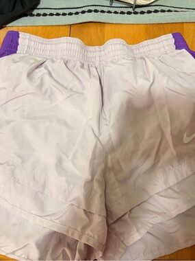 Nike Women's Light Lavender Shorts with Purple Waistband